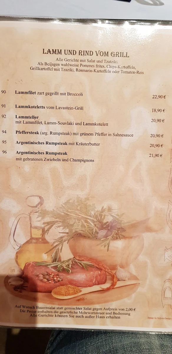 Speisekarte, Bacchus