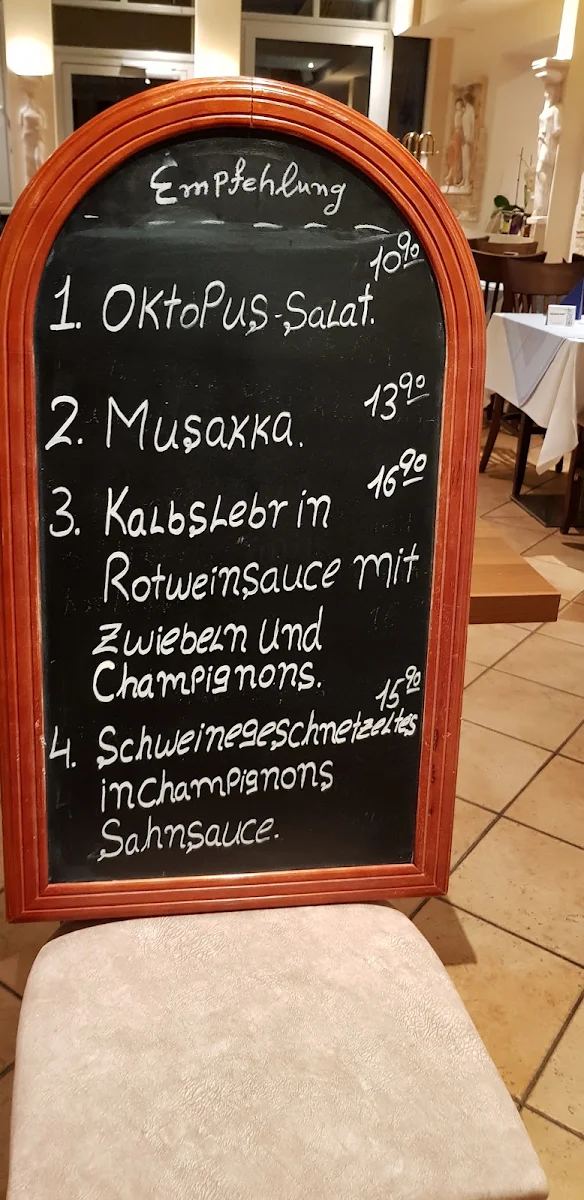 Speisekarte, Bacchus