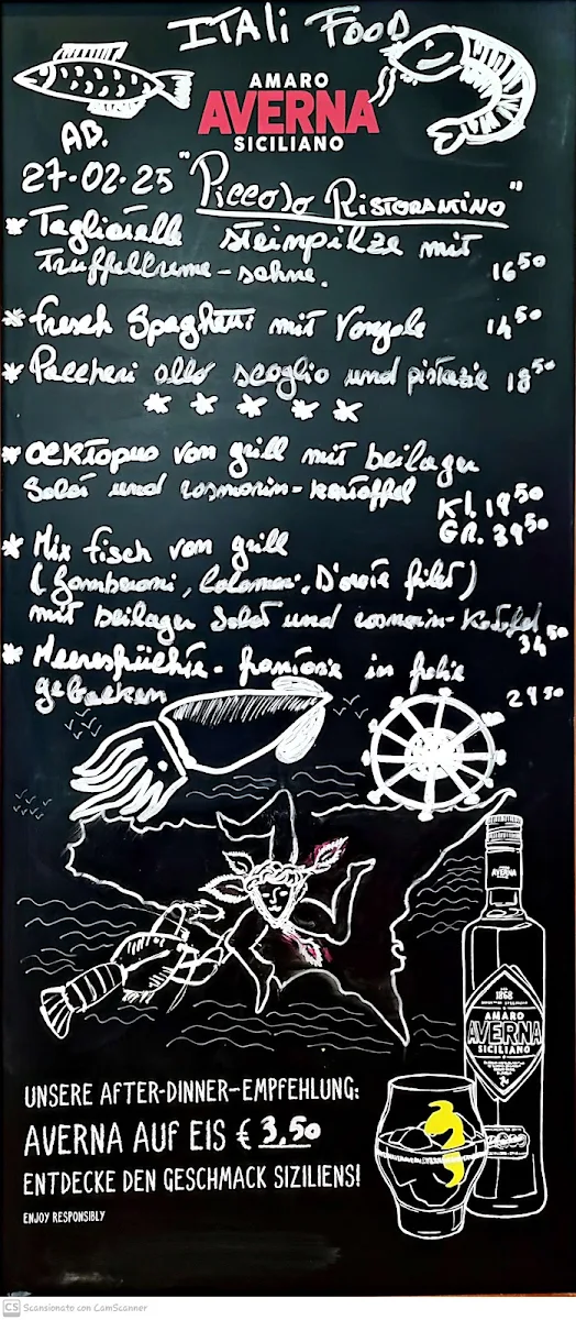 Speisekarte, Eiscafé Pina