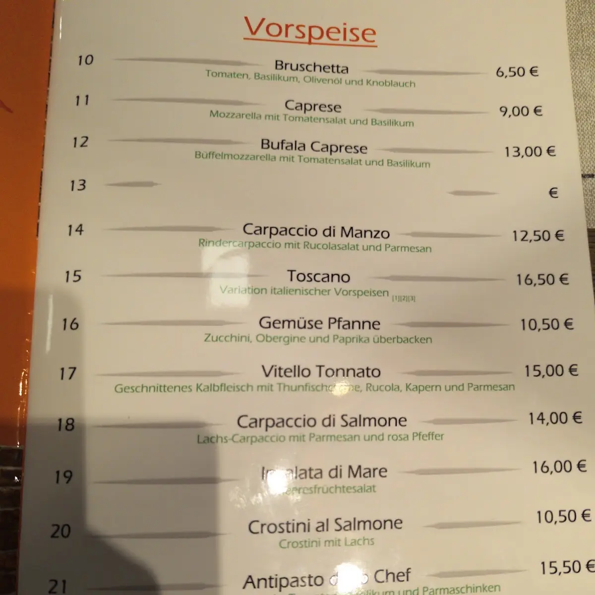 Speisekarte, Trattoria & Pizzeria Toscano Altenriet