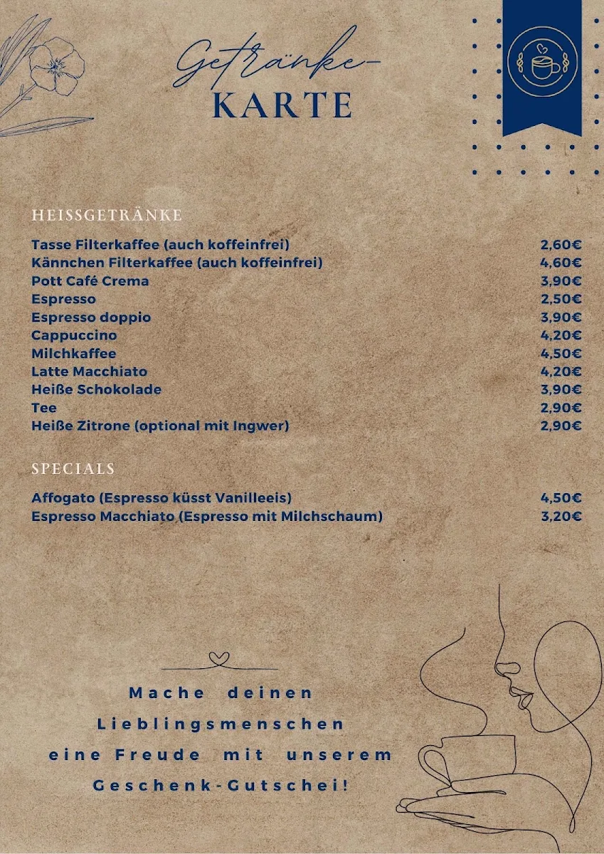 Speisekarte, Café Köpfle