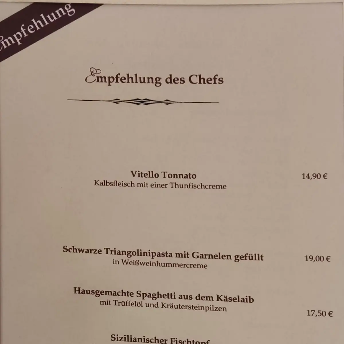 Speisekarte photo 3