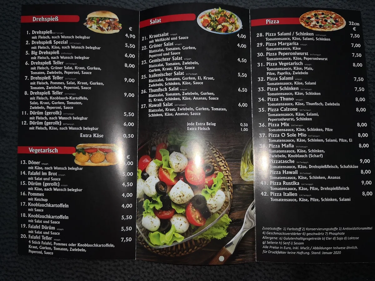 Speisekarte, Döner & Pizza Haus