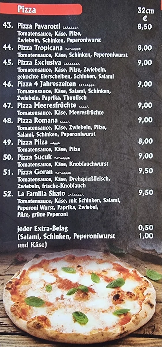 Speisekarte, Döner & Pizza Haus