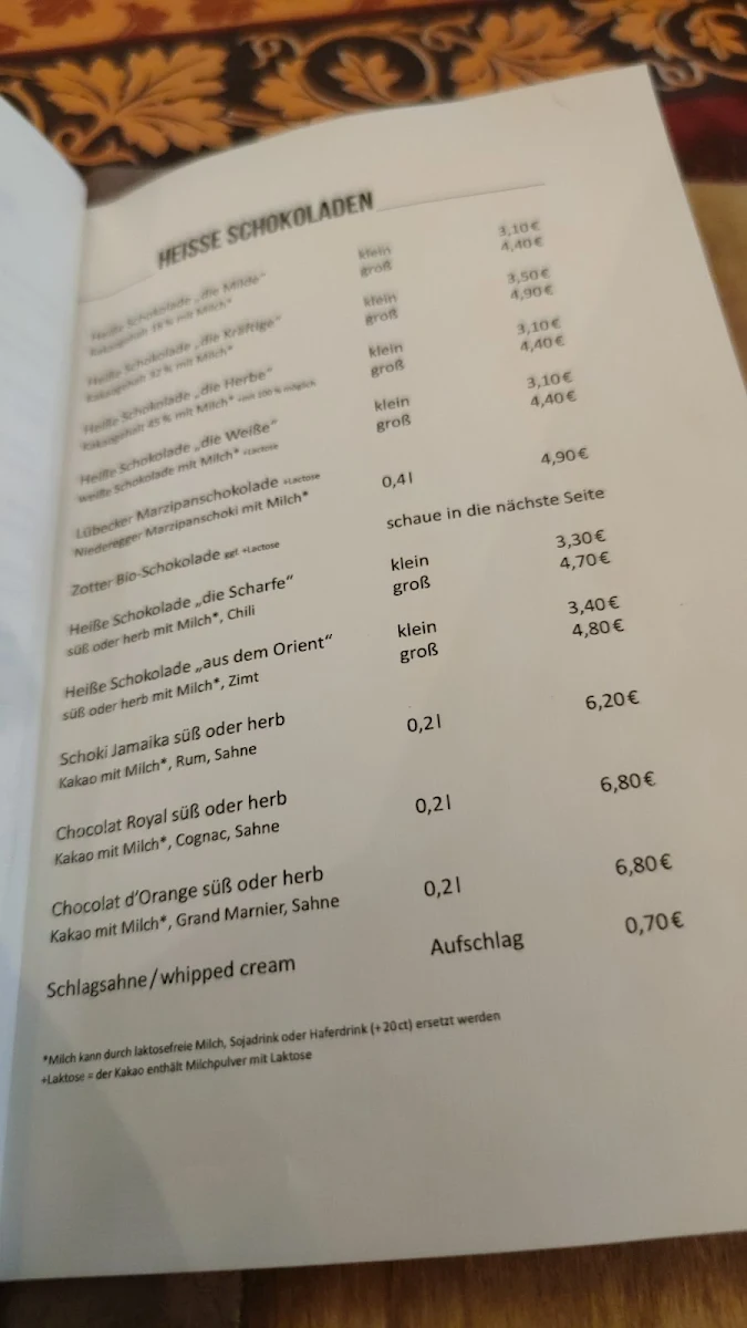 Speisekarte, Rösterei Momo Café & Kaffeerösterei