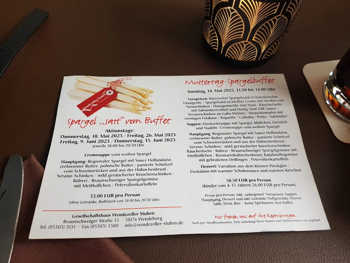 Speisekarte, Wendezeller Stuben - Restaurant- Hotel- Catering - Weymann GmbH