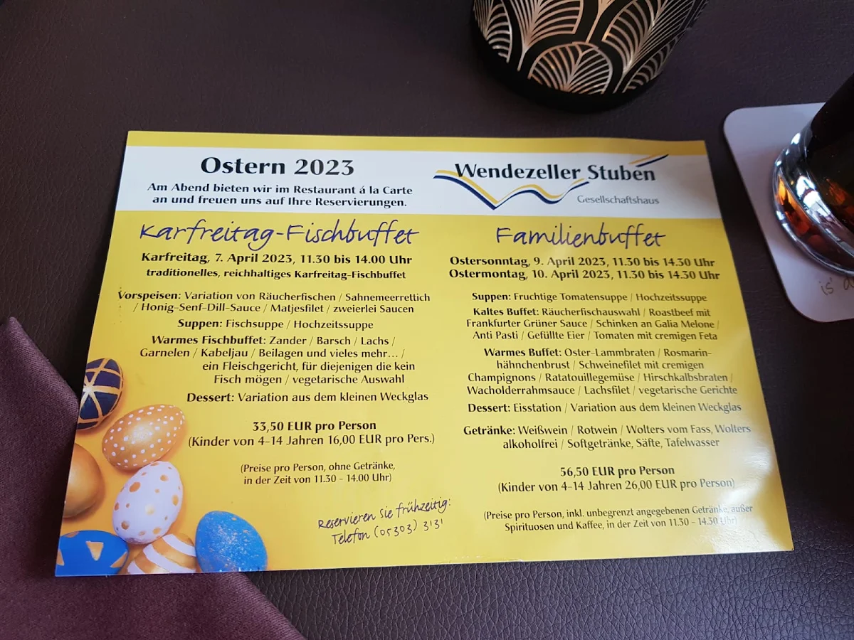 Speisekarte, Wendezeller Stuben - Restaurant- Hotel- Catering - Weymann GmbH