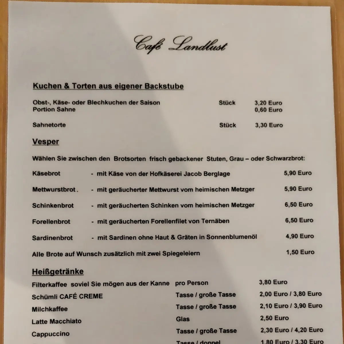 Speisekarte photo 2