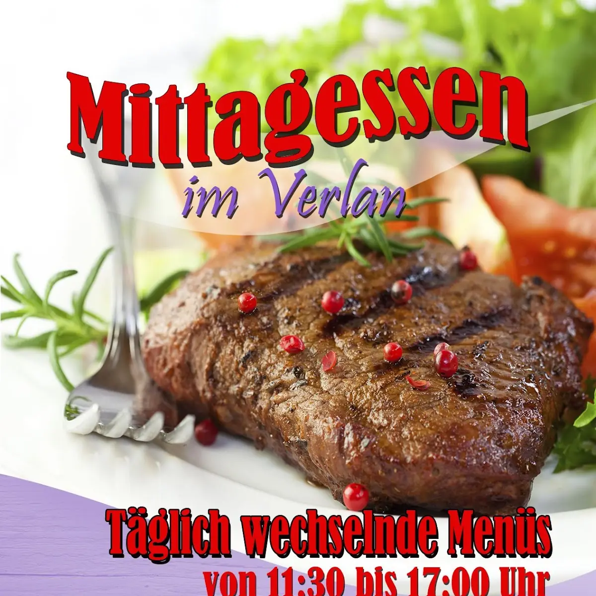 Speisekarte, Restaurant Verlan