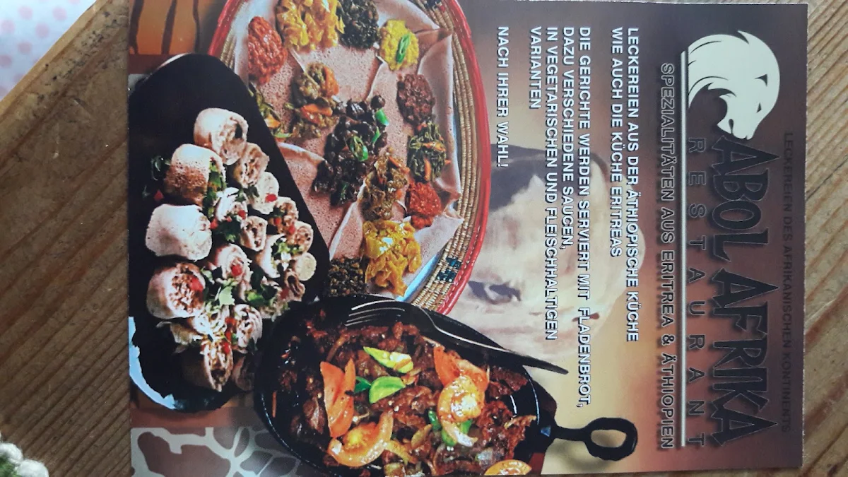 Speisekarte, Restaurant Abol Afrika