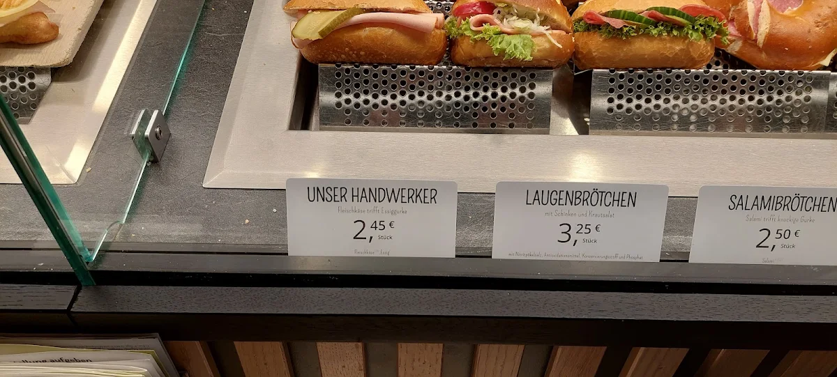 Speisekarte, Bäcker Görtz