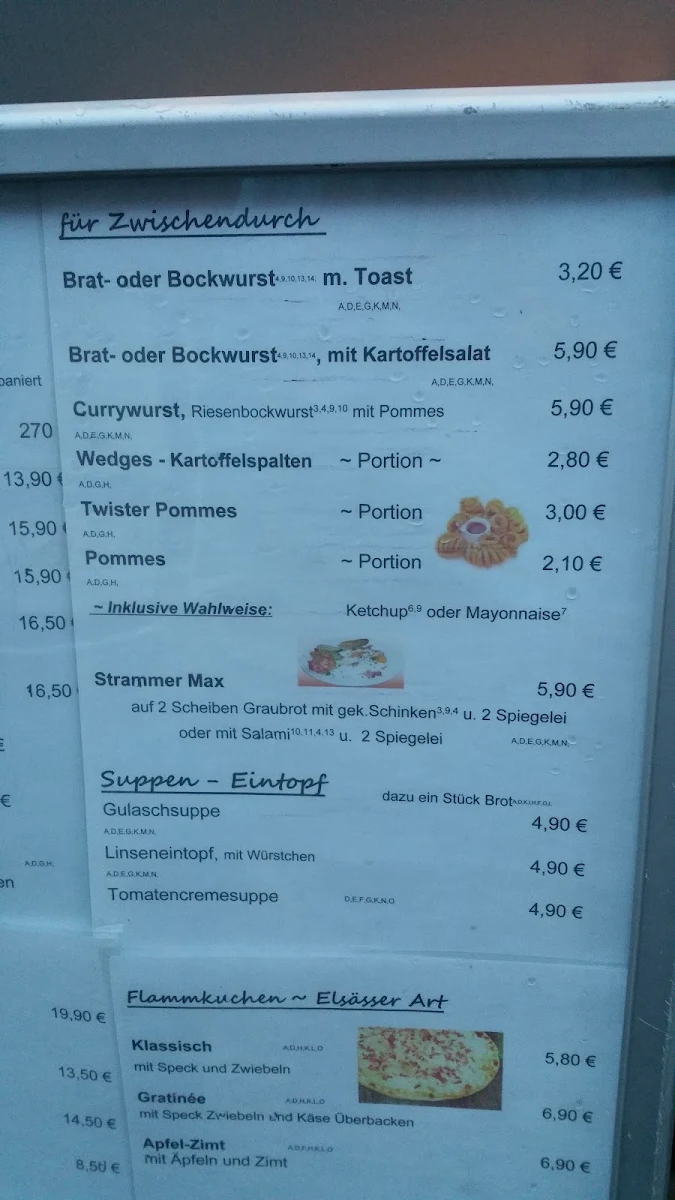 Speisekarte, Alte Backstube