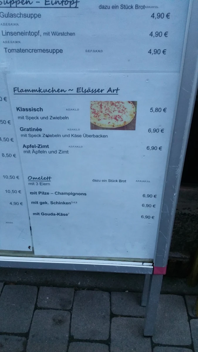 Speisekarte, Alte Backstube