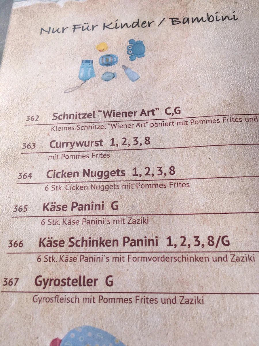 Speisekarte, Ristorante Pizzeria Valentino (Rainer Keller)