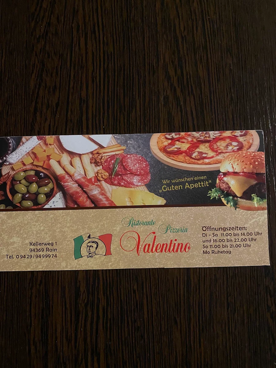 Speisekarte, Ristorante Pizzeria Valentino (Rainer Keller)