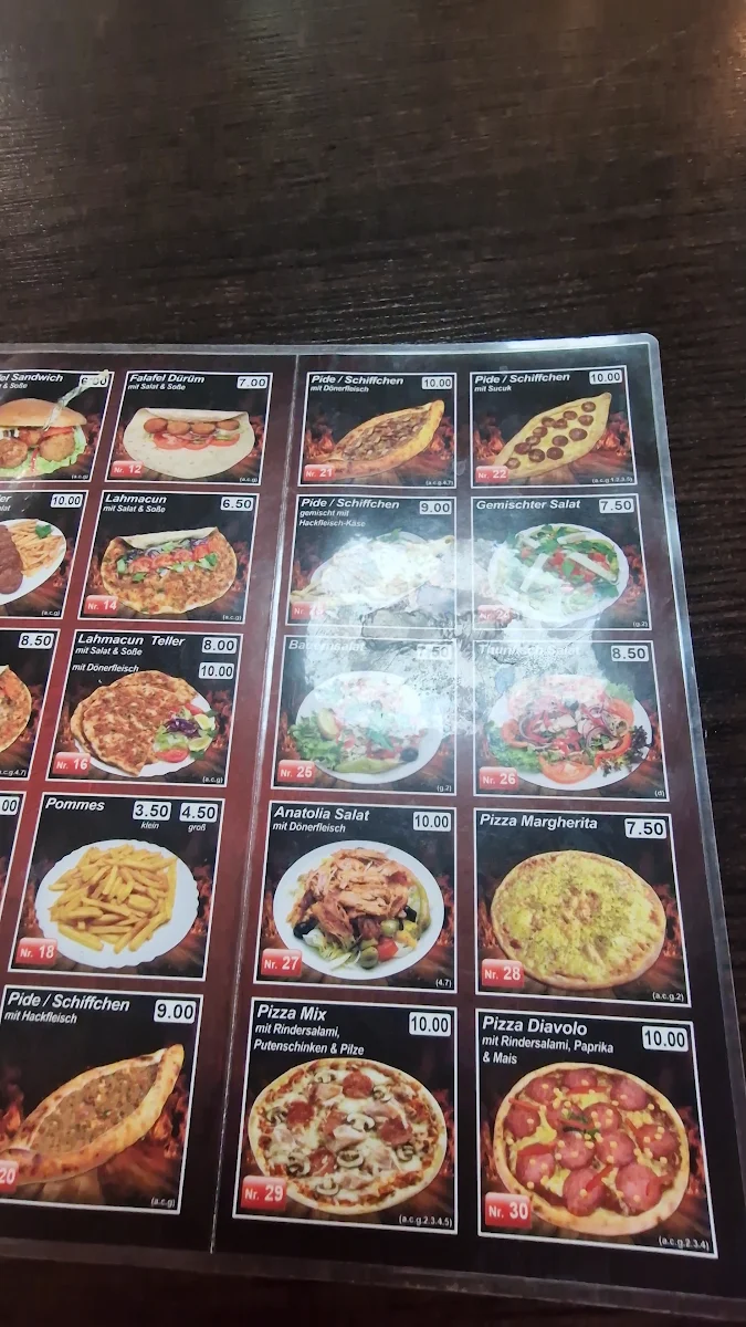 Speisekarte, Anatolia Pizza- und Kebap-Haus - Kelsterbach