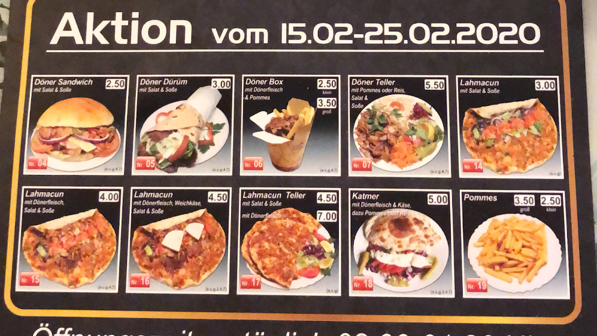 Speisekarte, Anatolia Pizza- und Kebap-Haus - Kelsterbach