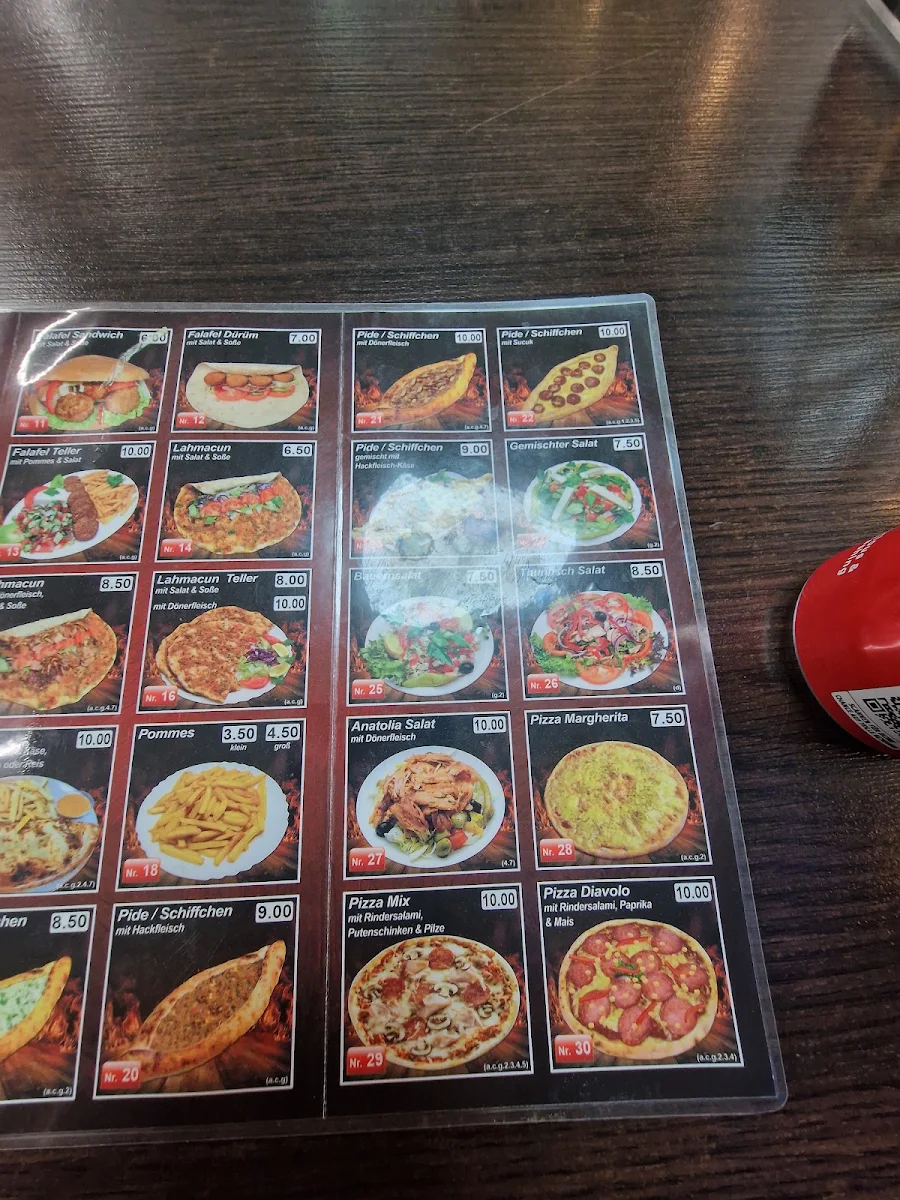 Speisekarte, Anatolia Pizza- und Kebap-Haus - Kelsterbach