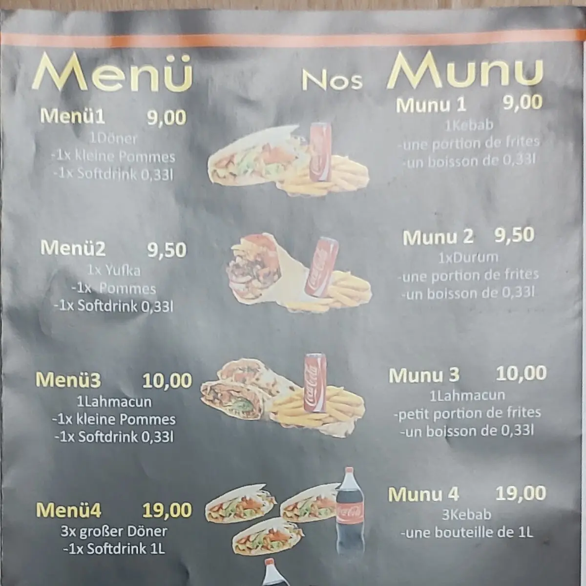 Speisekarte, Botan Kebap