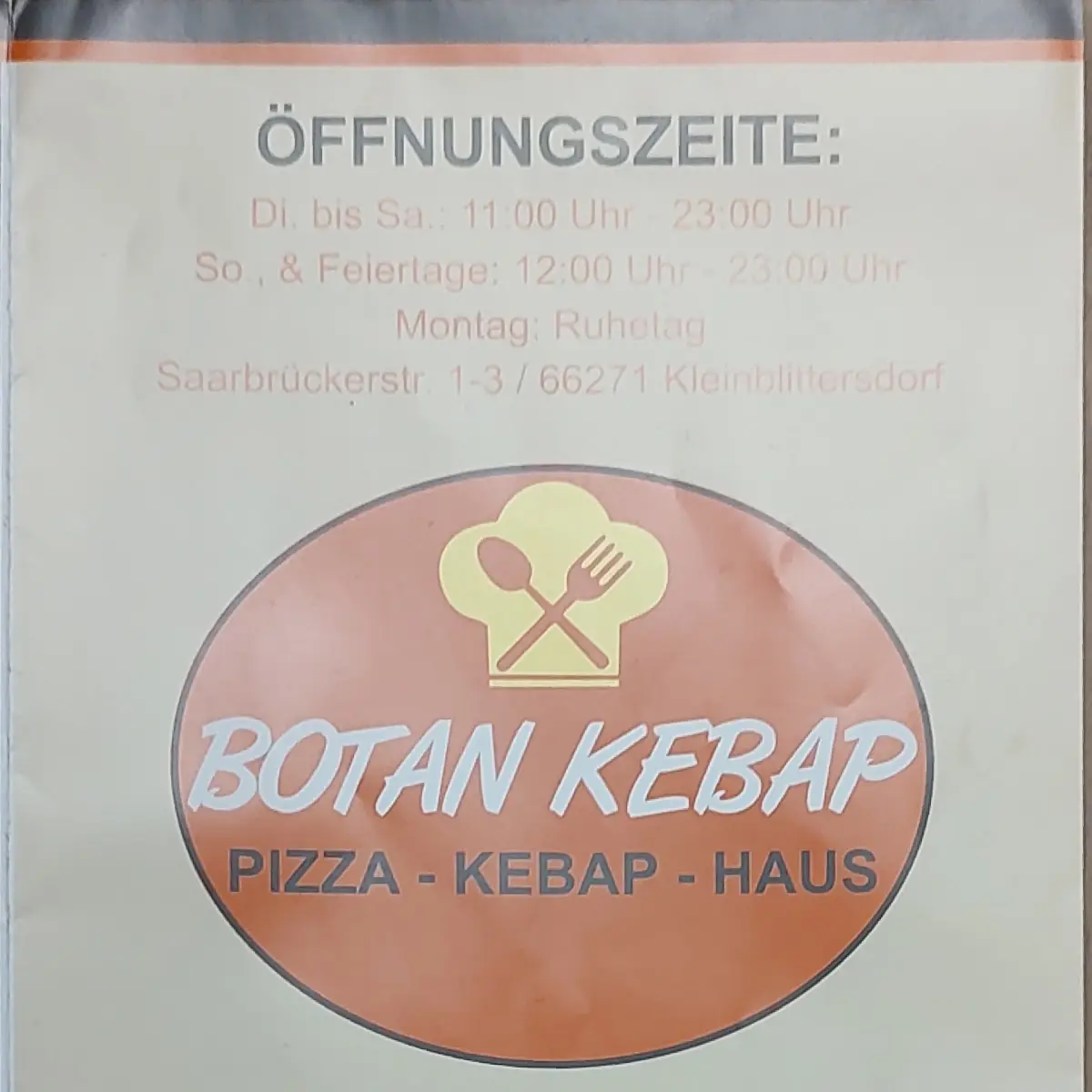 Speisekarte, Botan Kebap