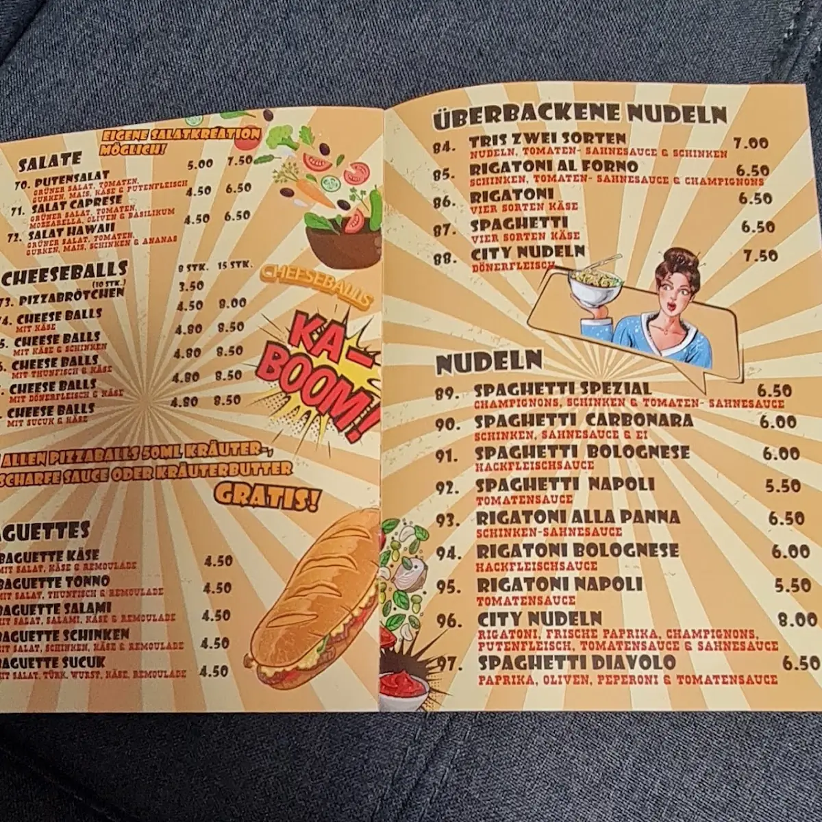 Speisekarte, City Grill