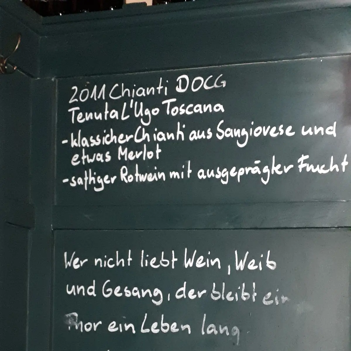 Speisekarte, Trattoria Zoe