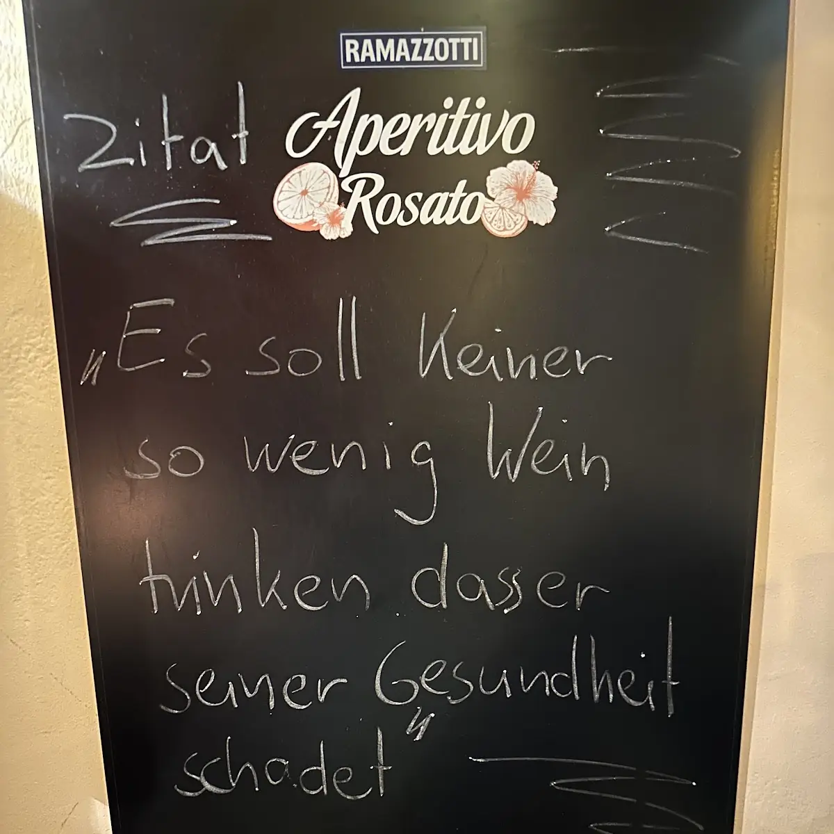 Speisekarte, Trattoria Zoe