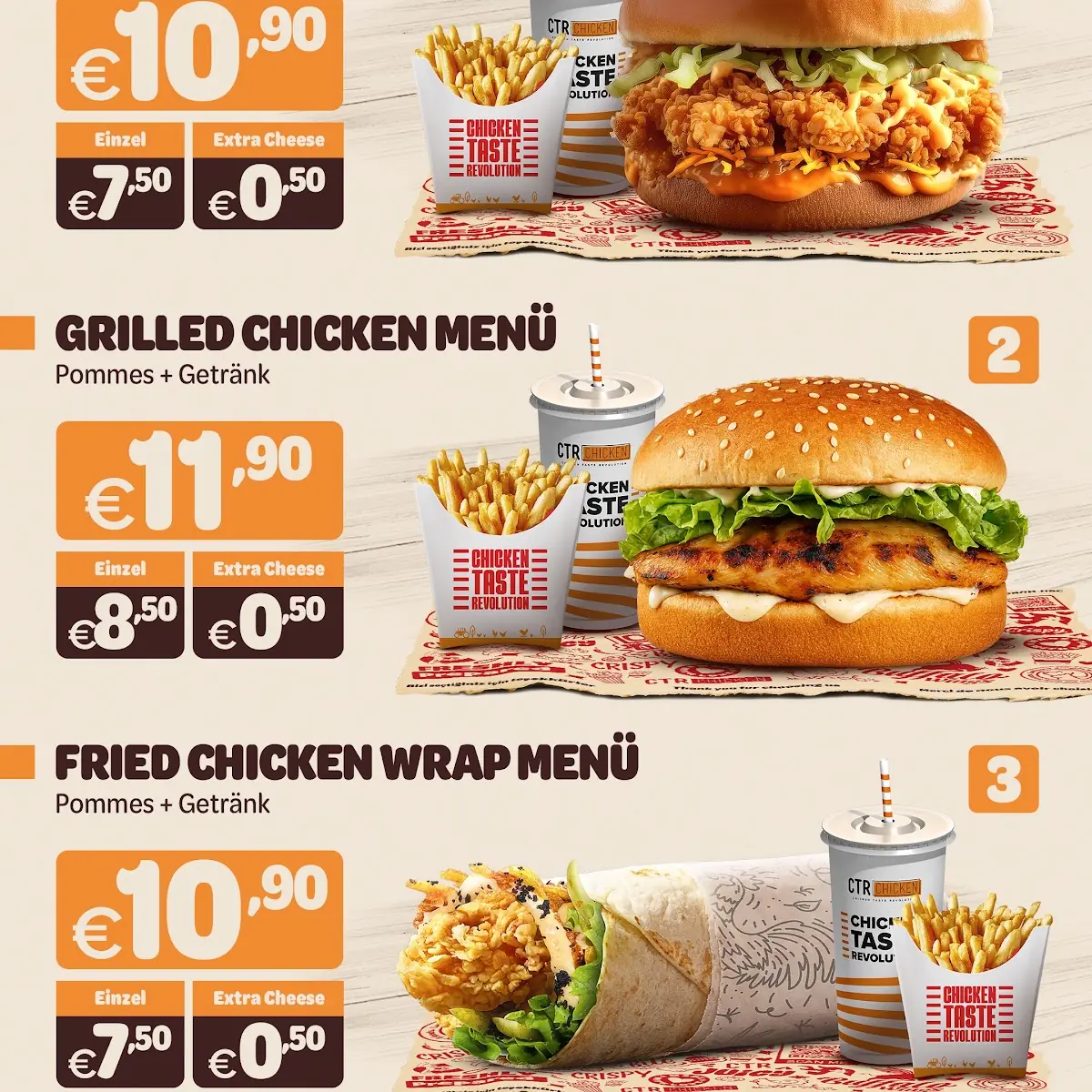 Speisekarte, CTR Chicken