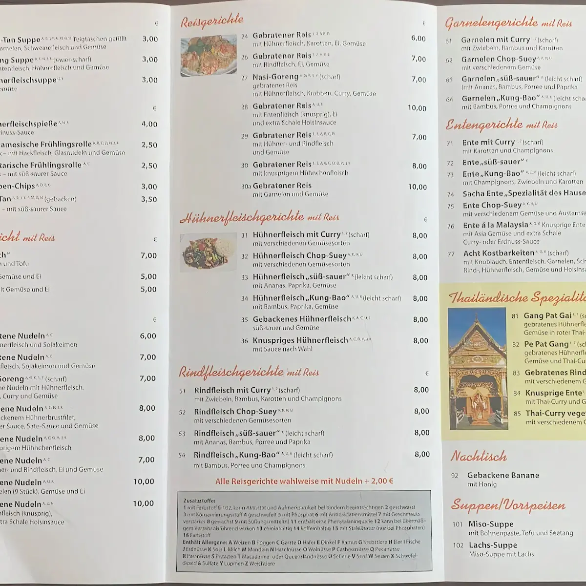 Speisekarte, Nam Linh - Asia Sushi
