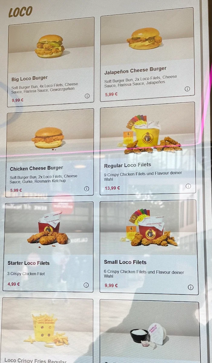 Speisekarte, Loco Chicken Container Hanau