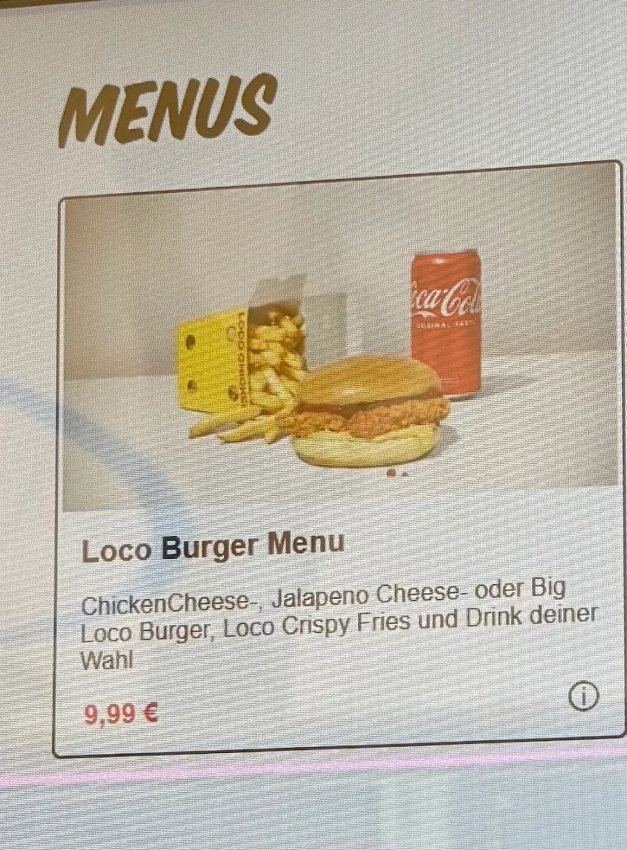 Speisekarte, Loco Chicken Container Hanau