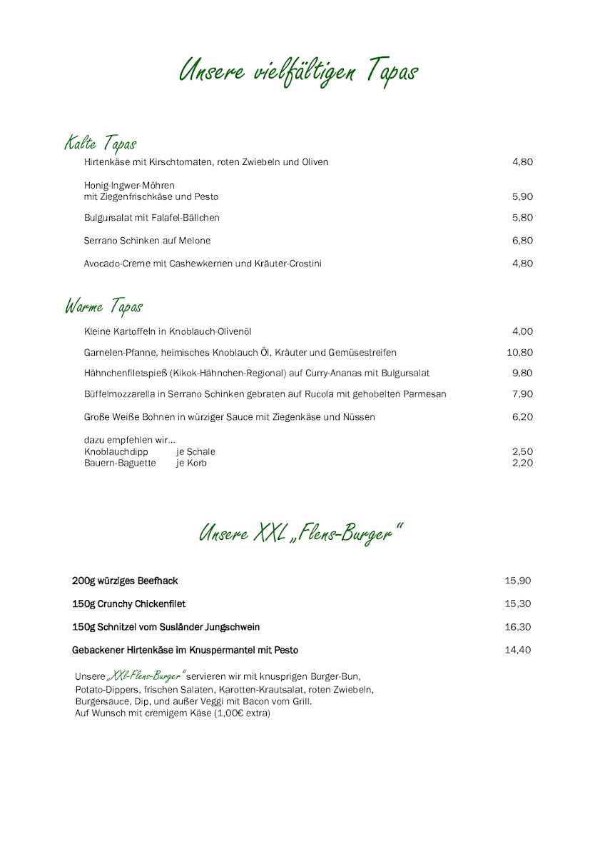 Speisekarte, Mäder's Restauration