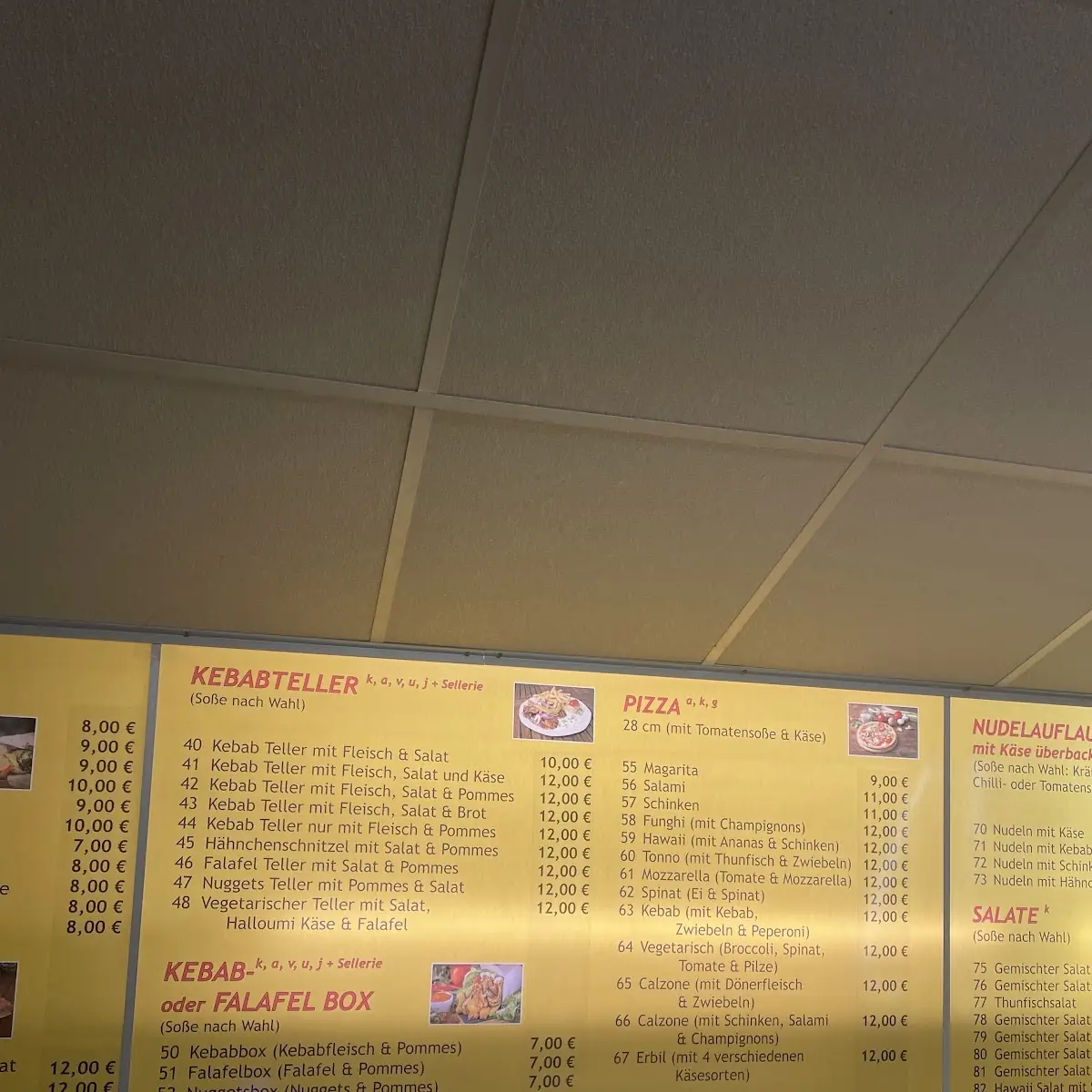 Speisekarte, Erbil Döner & Pizza Haus