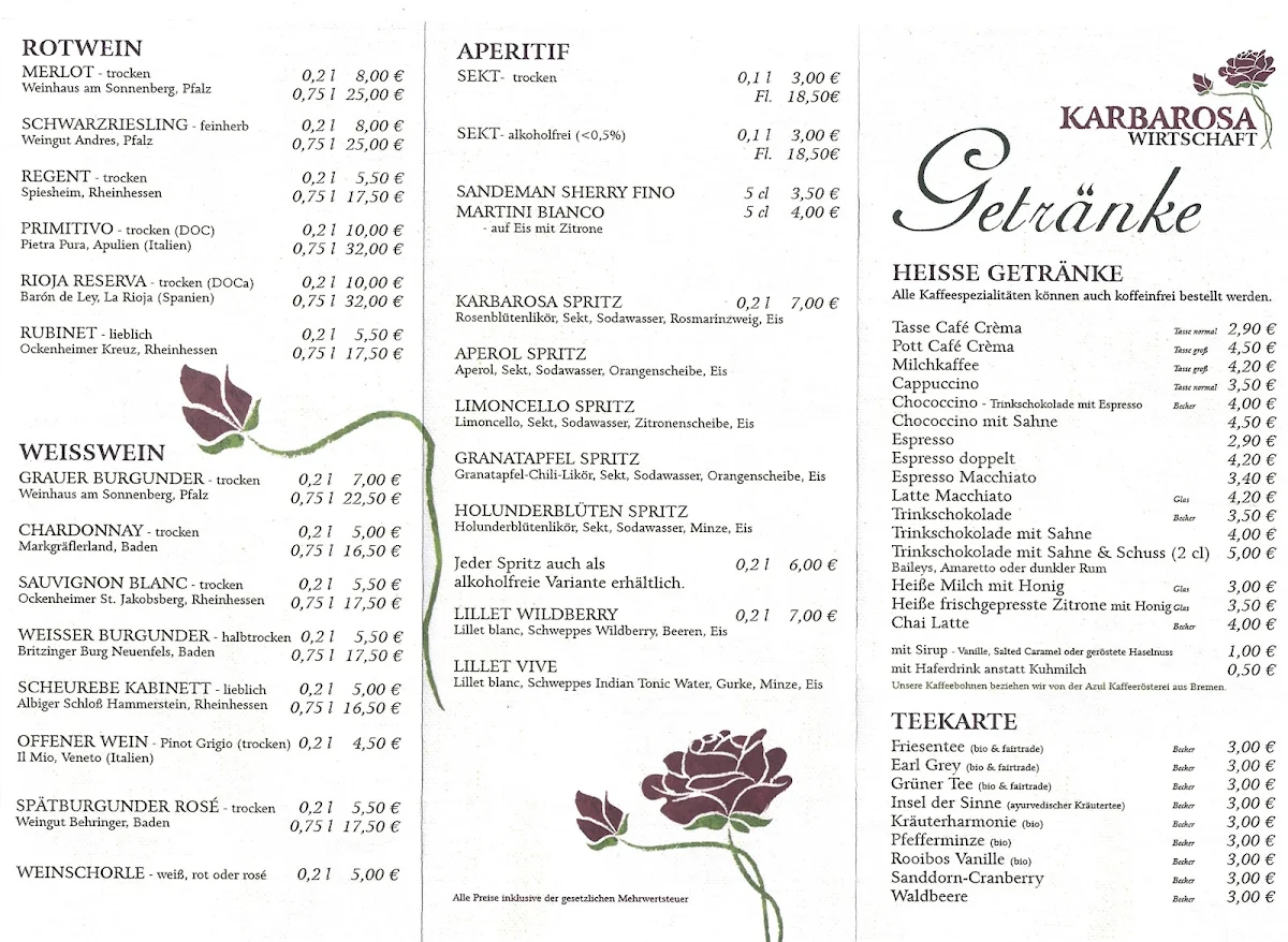Speisekarte photo 1