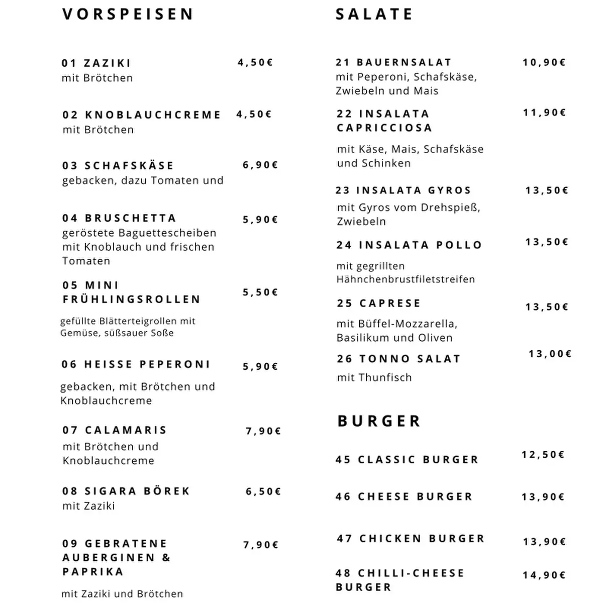 Speisekarte photo 1