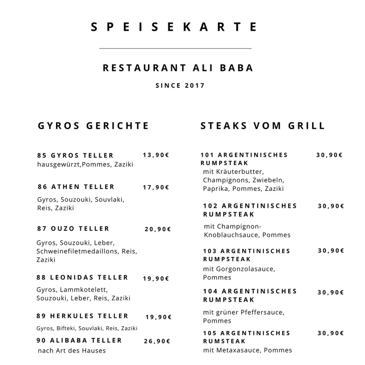 Speisekarte photo 3
