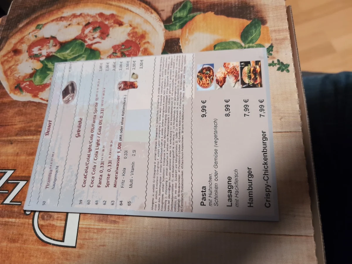 Speisekarte, Pizzeria La MaMa Noor Berlin