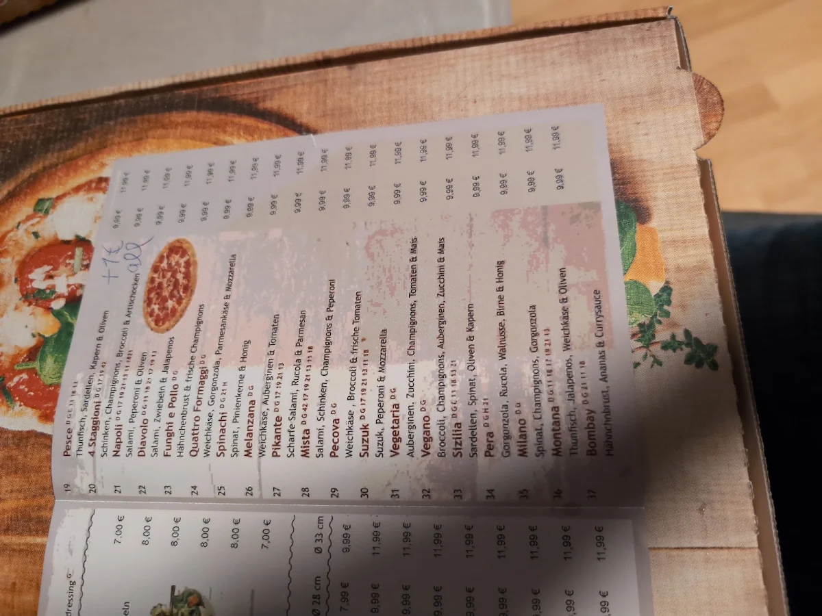 Speisekarte, Pizzeria La MaMa Noor Berlin
