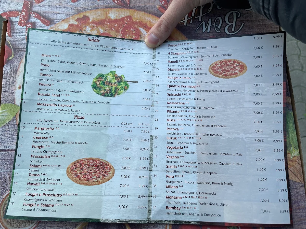 Speisekarte, Pizzeria La MaMa Noor Berlin