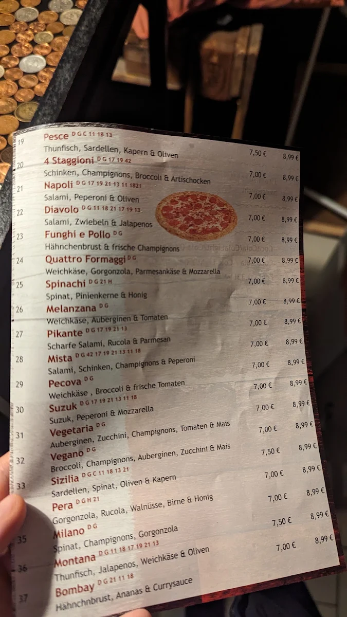 Speisekarte, Pizzeria La MaMa Noor Berlin