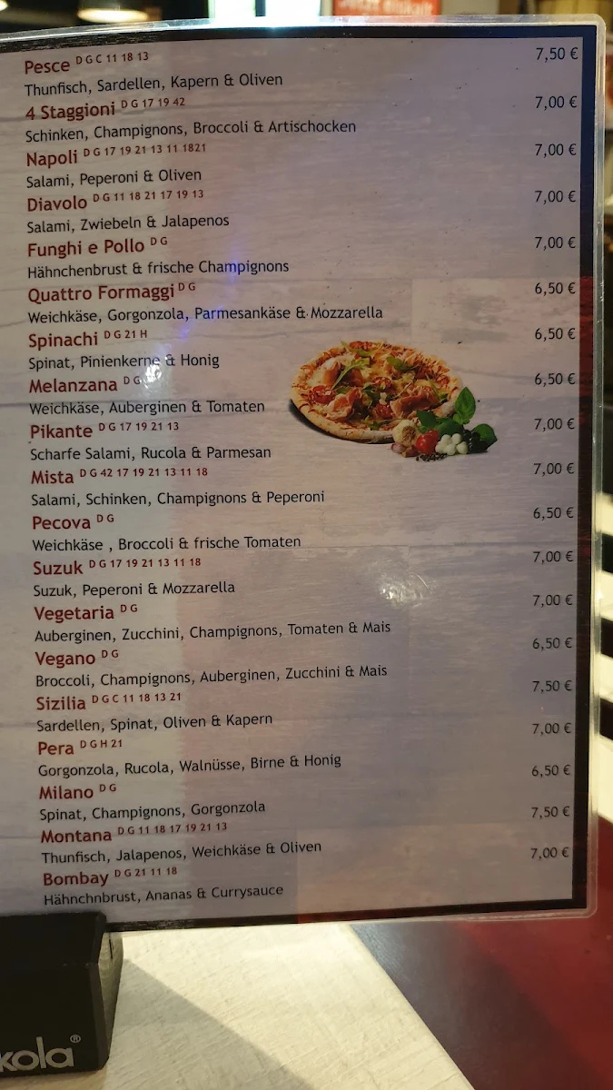 Speisekarte, Pizzeria La MaMa Noor Berlin