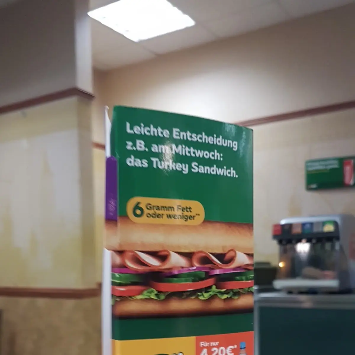 Speisekarte, Subway