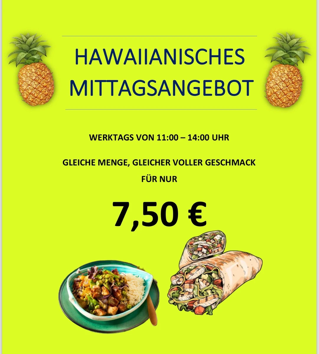 Speisekarte, auxBowl's Aloha Poke bowl