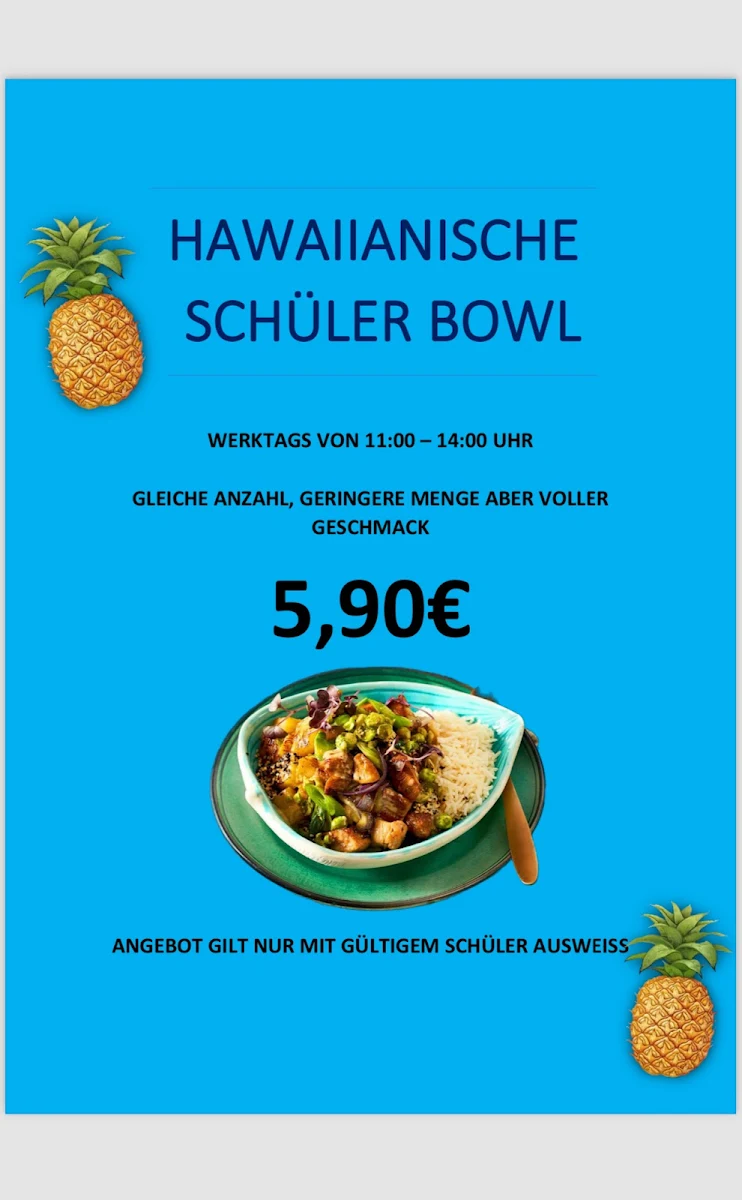 Speisekarte, auxBowl's Aloha Poke bowl