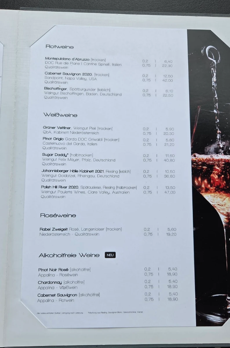 Speisekarte, Esszimmer Restaurant/Café