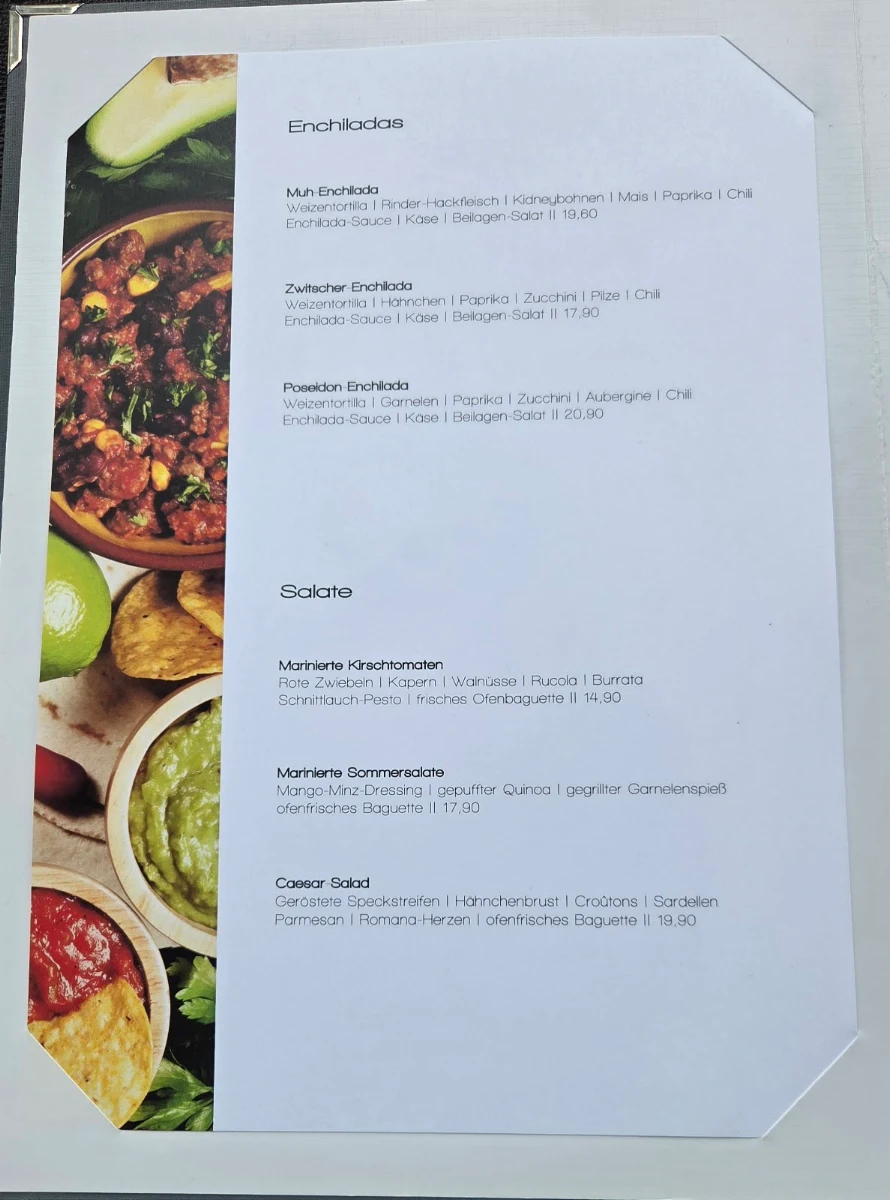 Speisekarte, Esszimmer Restaurant/Café