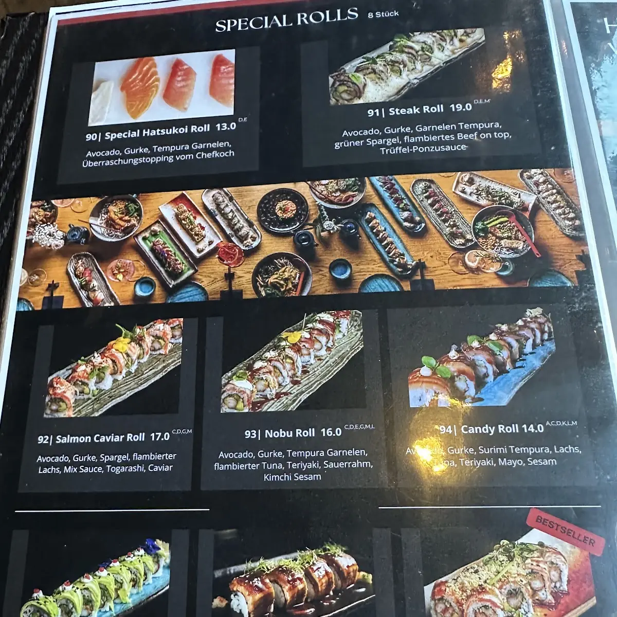 Speisekarte, Hatsukoi Hamburg - japanese grill & sushi