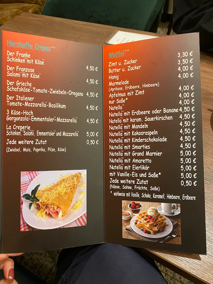 Speisekarte, La Creperie