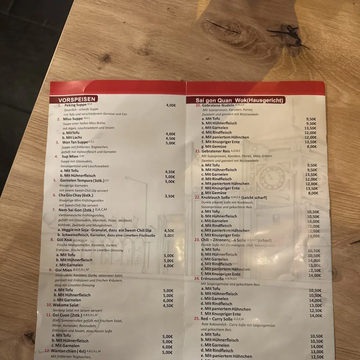 Speisekarte, SÀI GÒN Quán