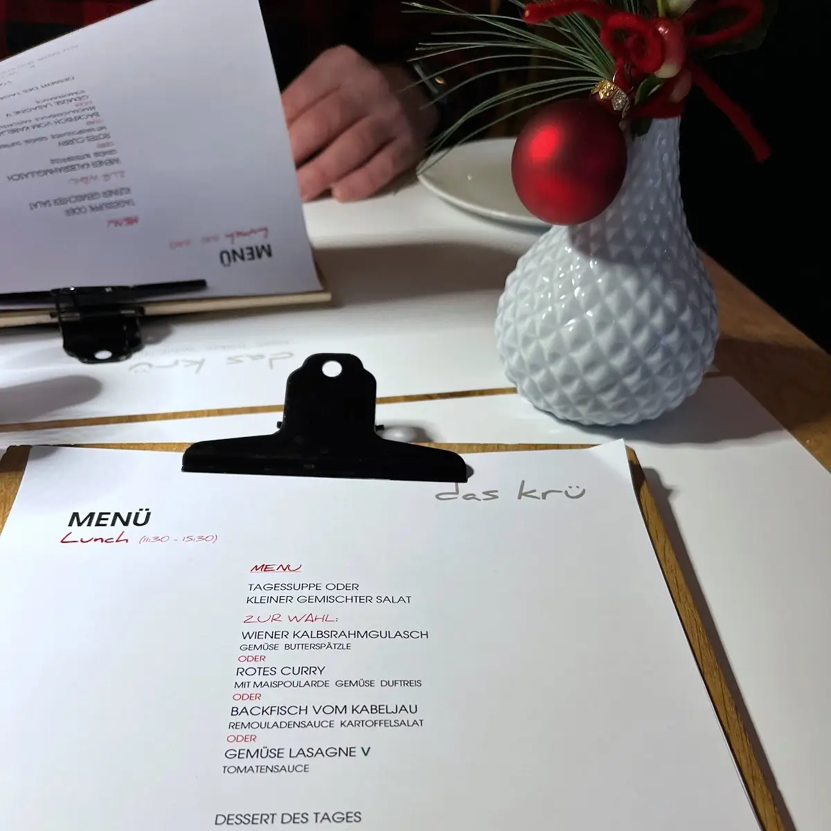 Speisekarte, Das Krü